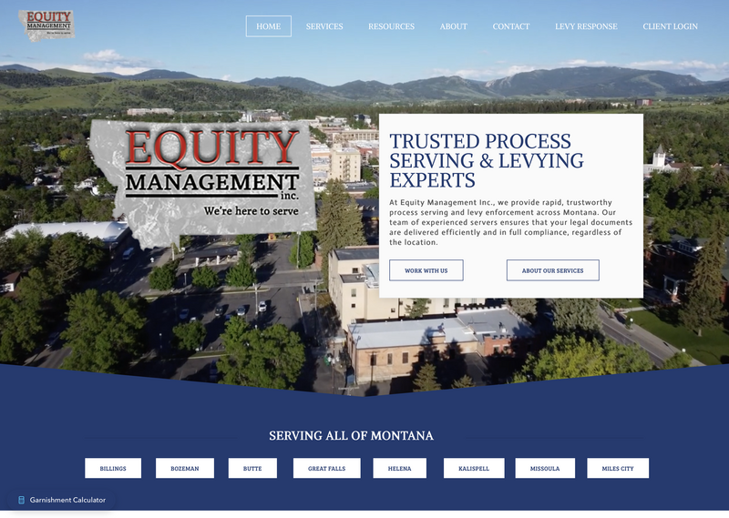 New website home page for Equity Management